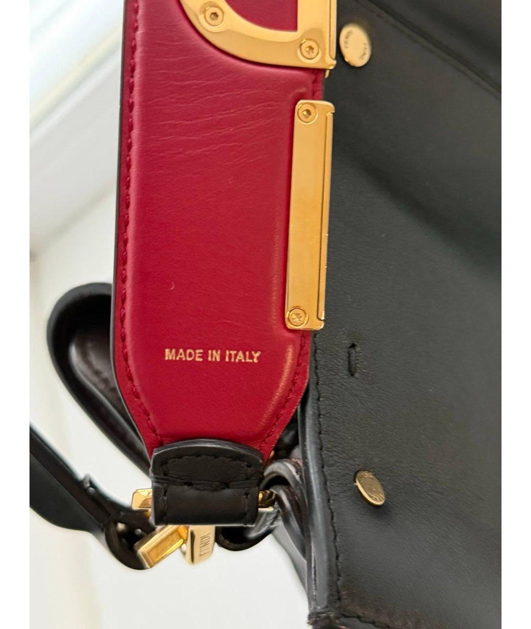 FENDI Черная кожаная сумка через плечо, фото 8