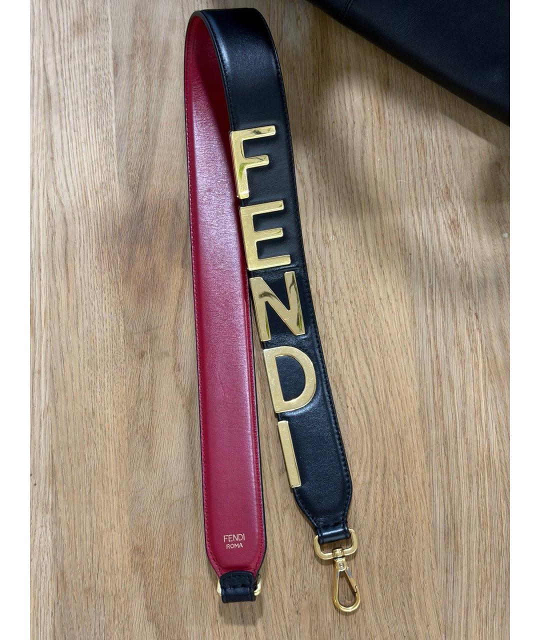 FENDI Черная кожаная сумка через плечо, фото 5