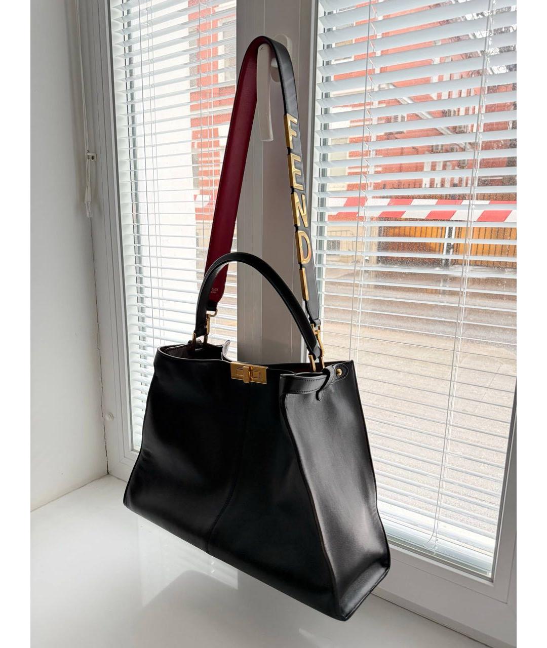 FENDI Черная кожаная сумка через плечо, фото 2