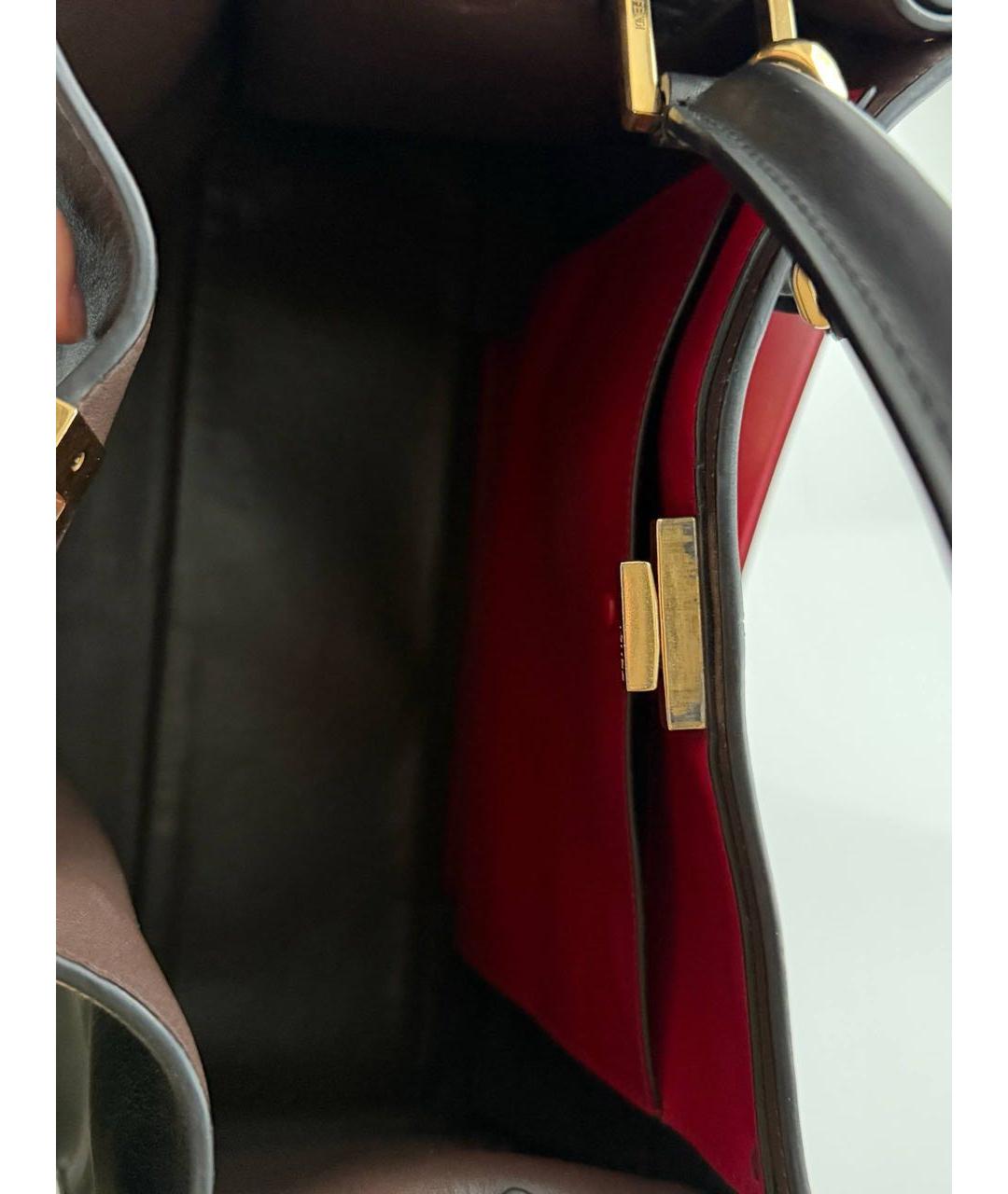 FENDI Черная кожаная сумка через плечо, фото 4