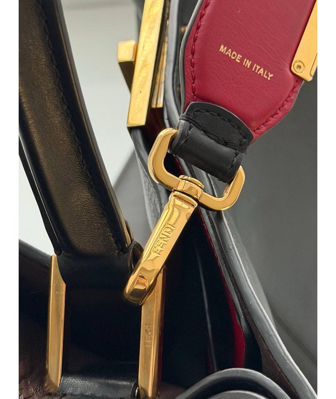 FENDI Черная кожаная сумка через плечо, фото 6