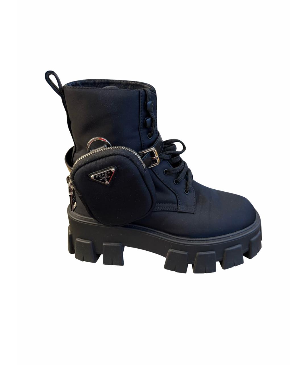 PRADA Черные текстильные ботинки, фото 1