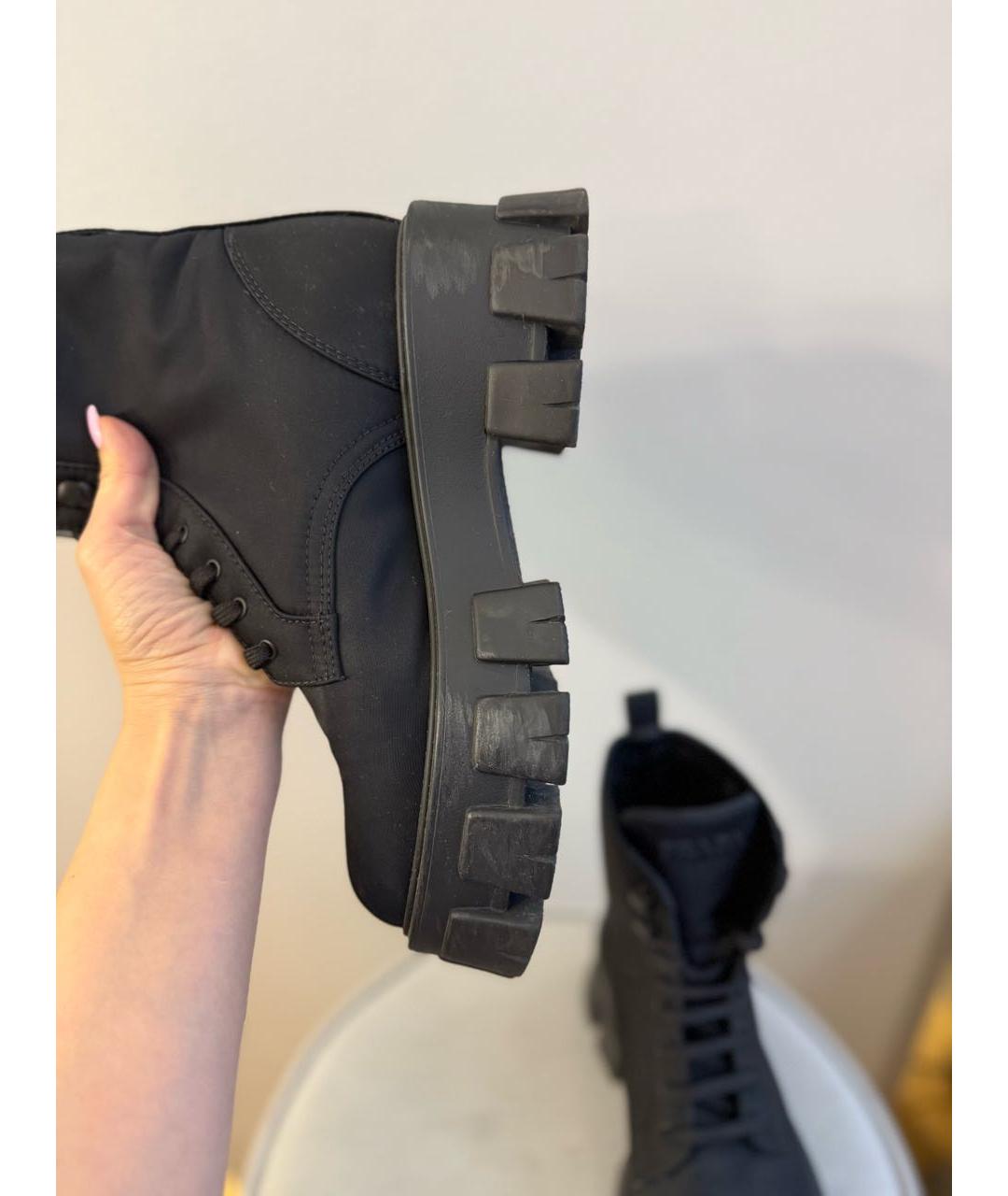 PRADA Черные текстильные ботинки, фото 6