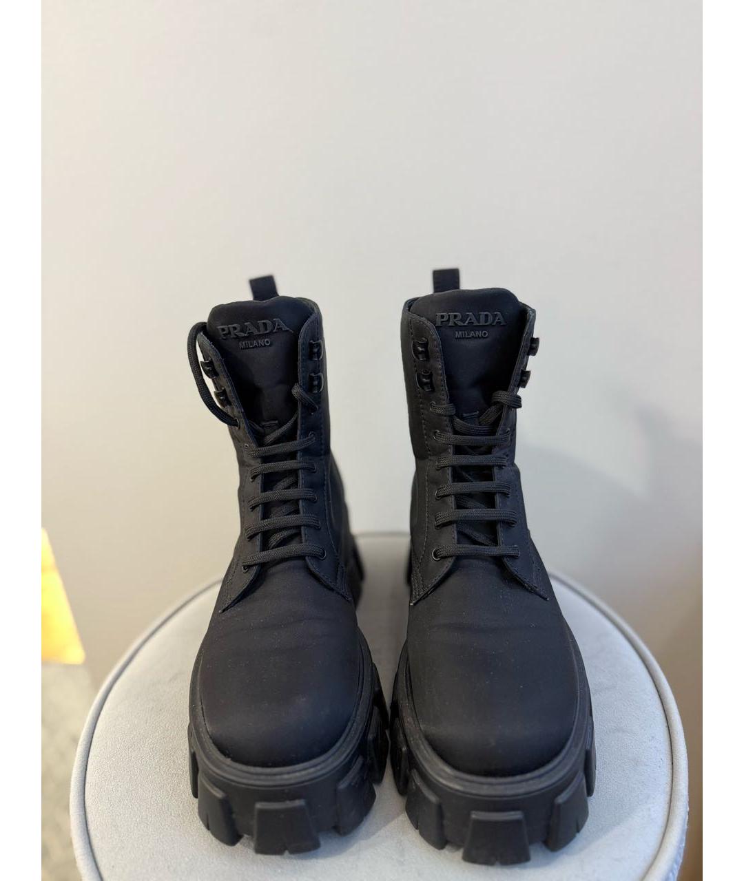 PRADA Черные текстильные ботинки, фото 3