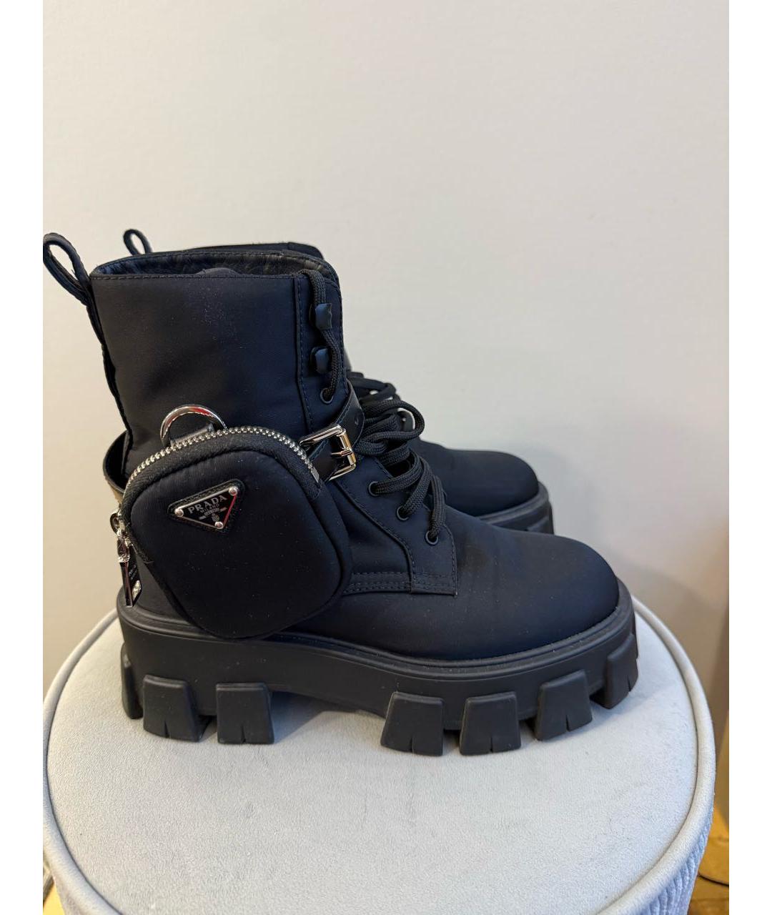 PRADA Черные текстильные ботинки, фото 9