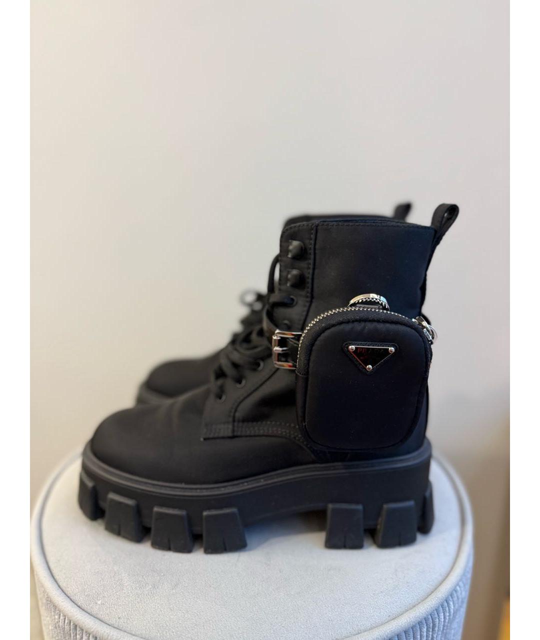 PRADA Черные текстильные ботинки, фото 2