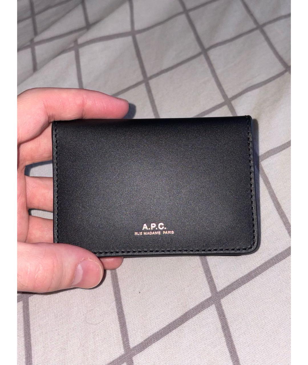 A.P.C. Черный кожаный кардхолдер, фото 8