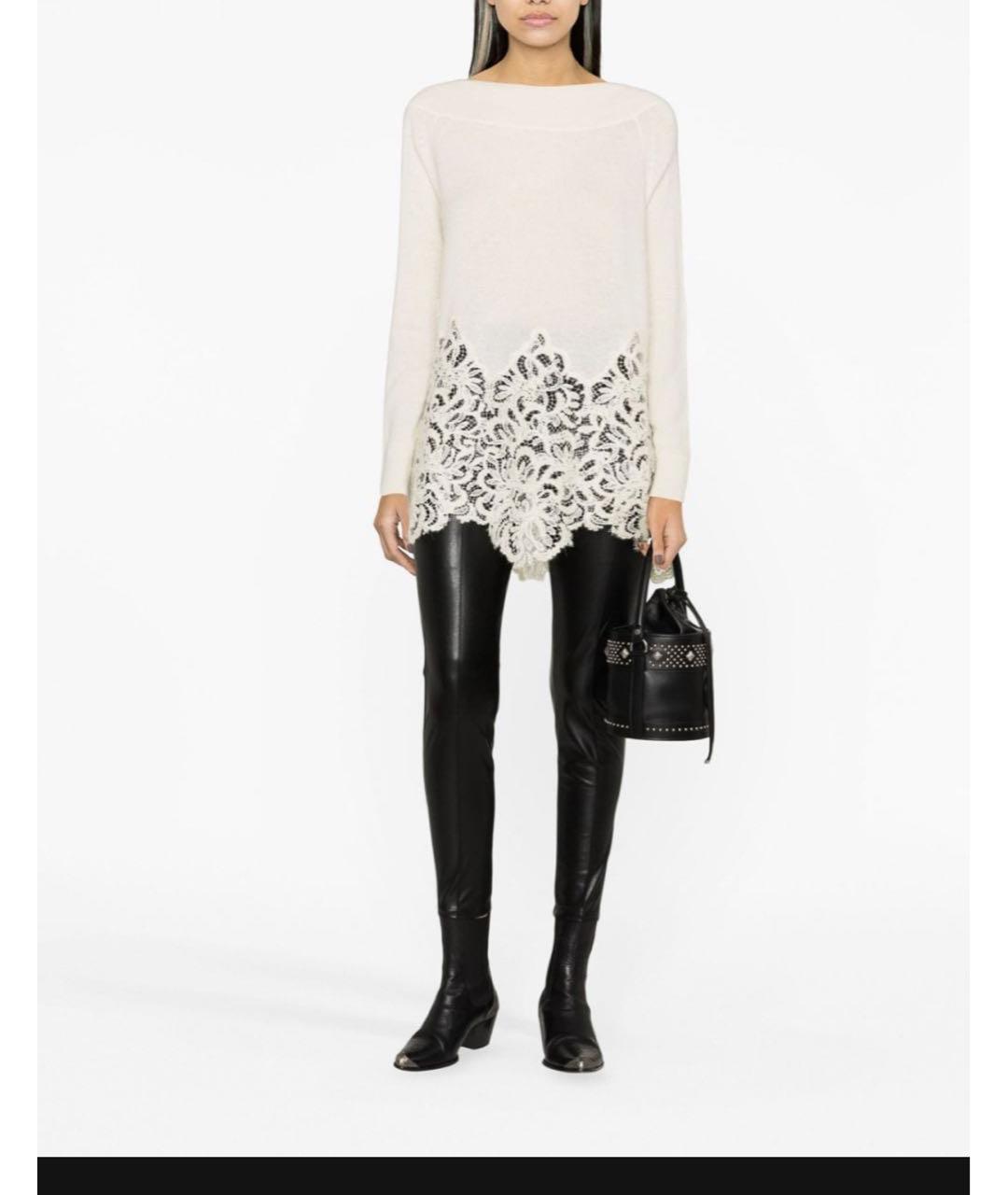 ERMANNO SCERVINO Черные кожаные брюки узкие, фото 7