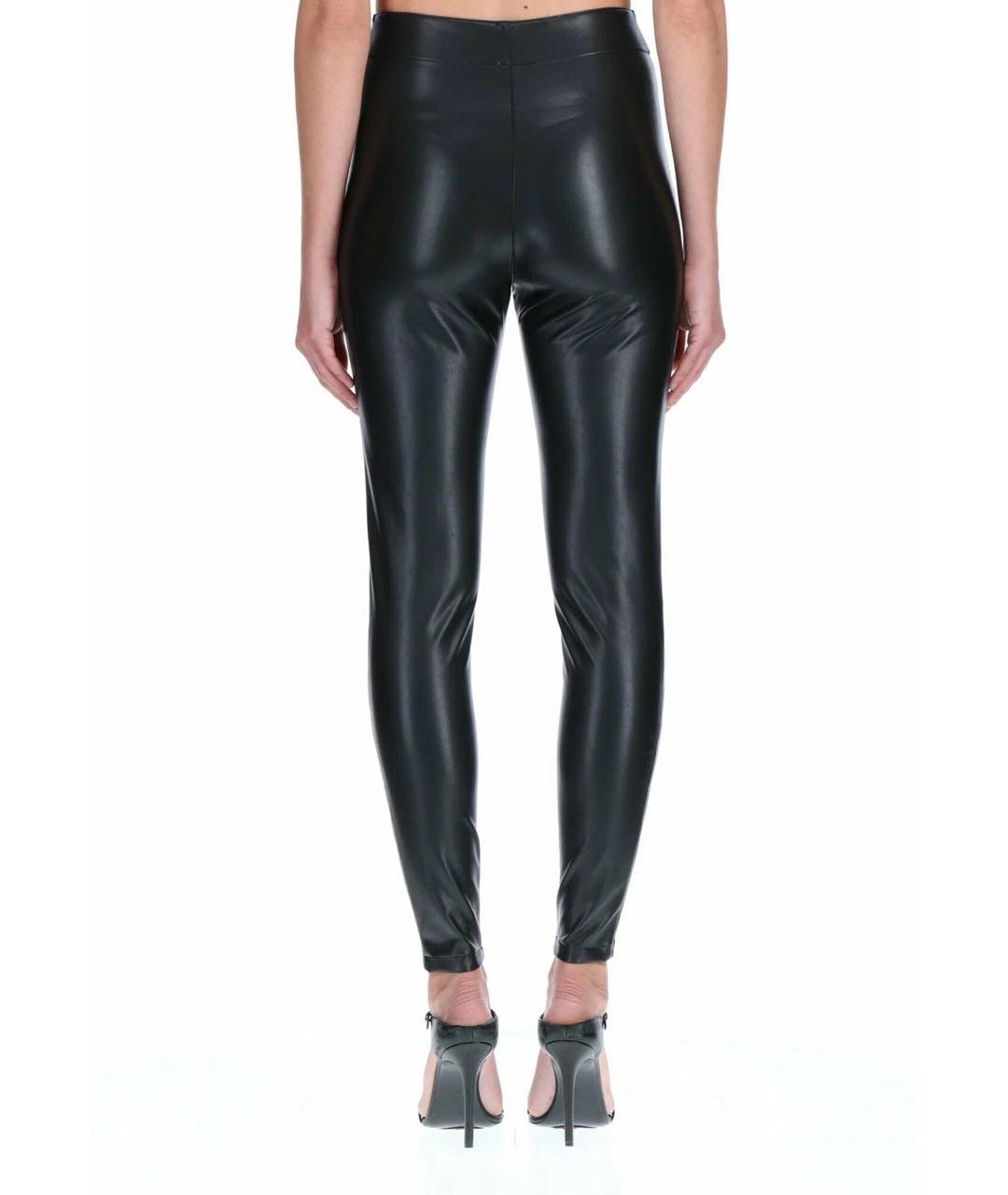 ERMANNO SCERVINO Черные кожаные брюки узкие, фото 3