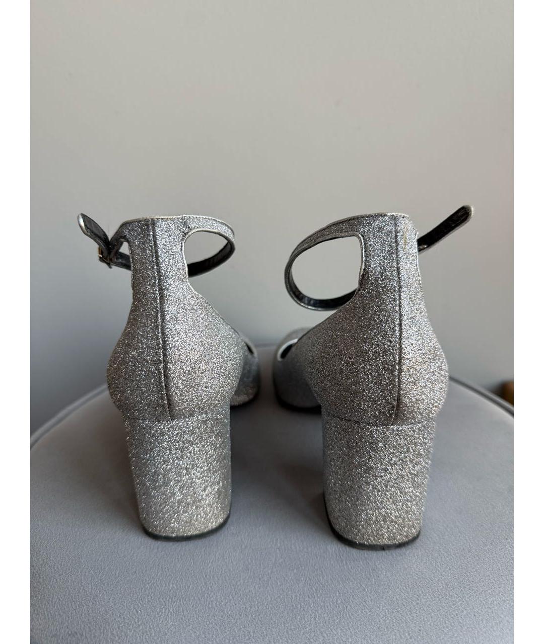 SAINT LAURENT Серебряные кожаные туфли, фото 6