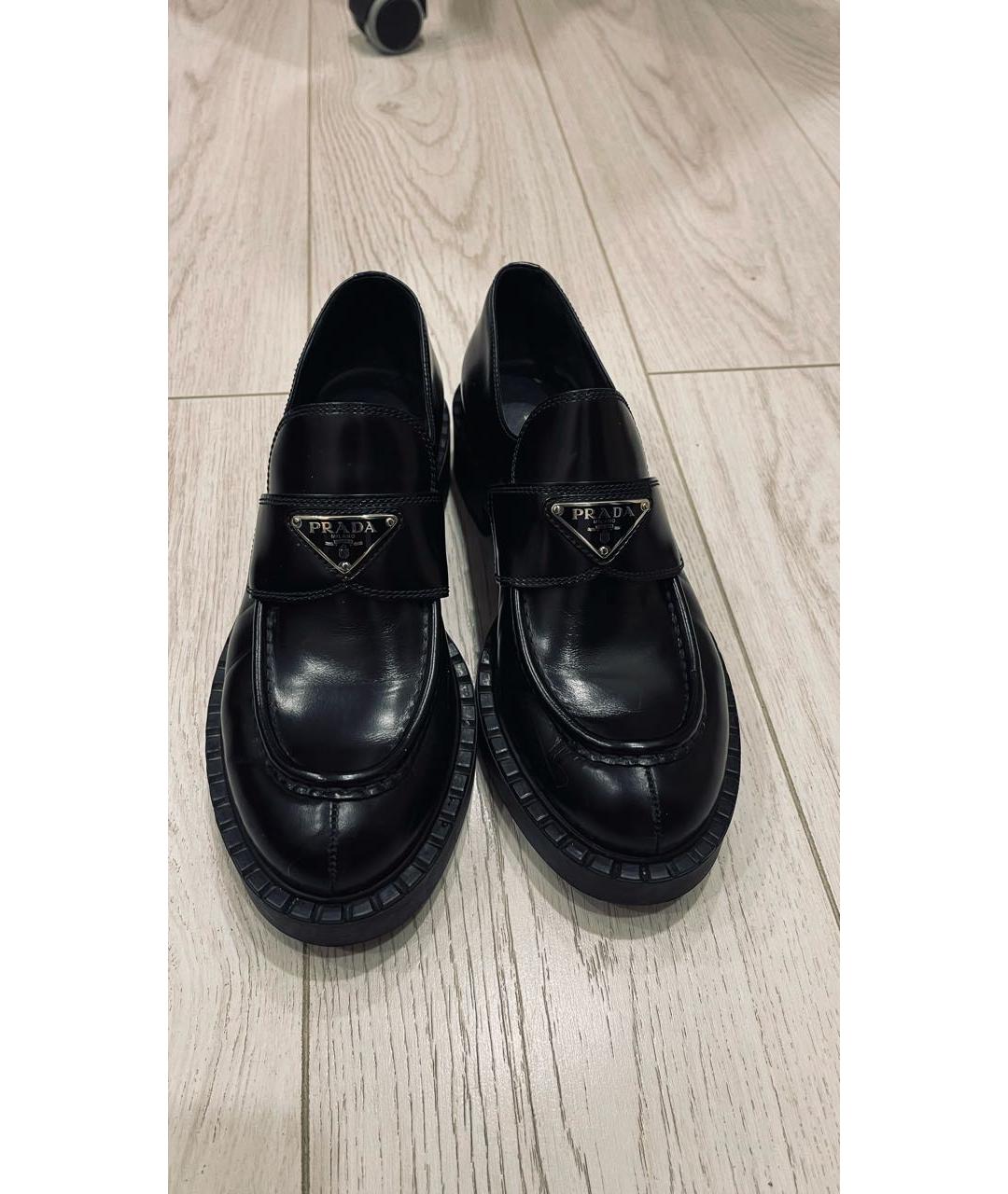 PRADA Черные кожаные лоферы, фото 5
