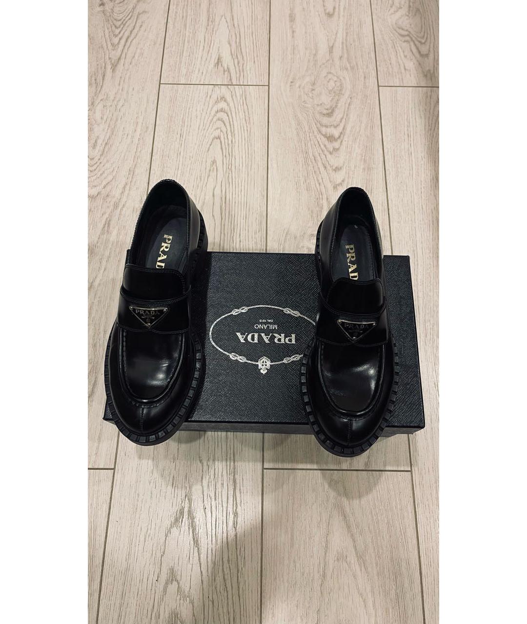 PRADA Черные кожаные лоферы, фото 4