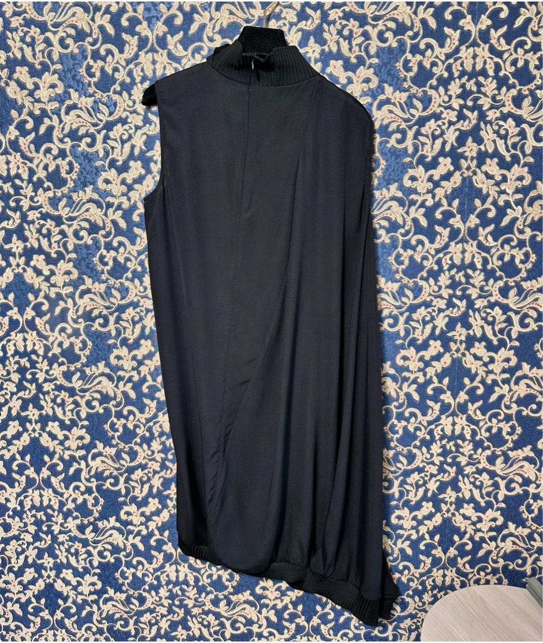 JIL SANDER Черное шелковое вечернее платье, фото 3