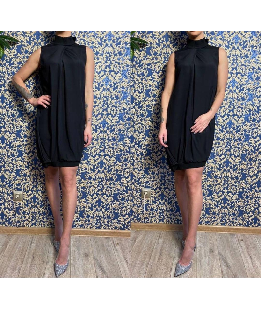 JIL SANDER Черное шелковое вечернее платье, фото 7