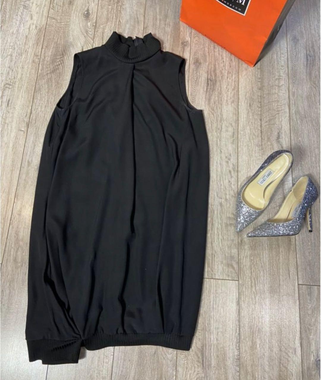 JIL SANDER Черное шелковое вечернее платье, фото 5