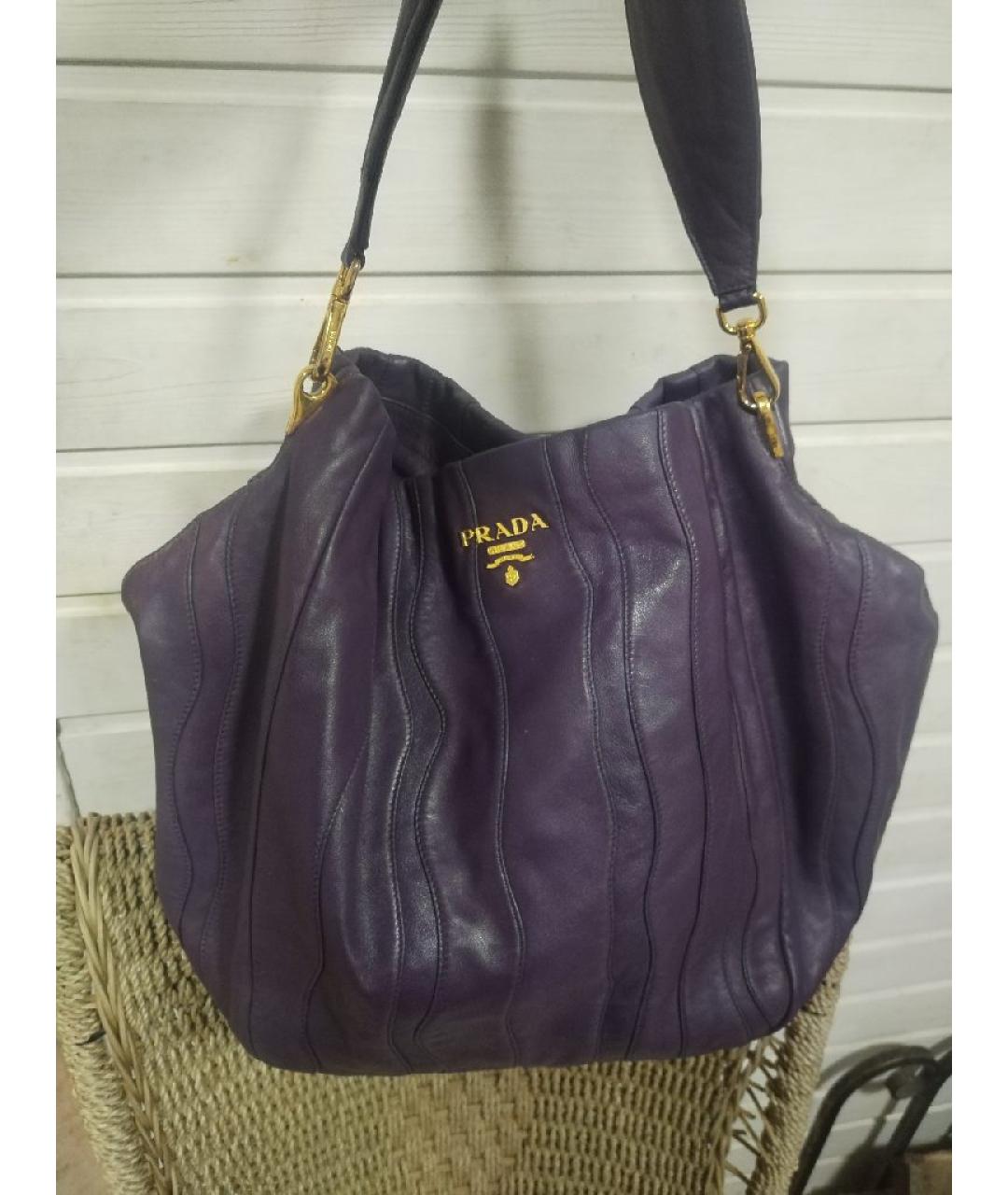 PRADA Фиолетовая кожаная сумка через плечо, фото 3