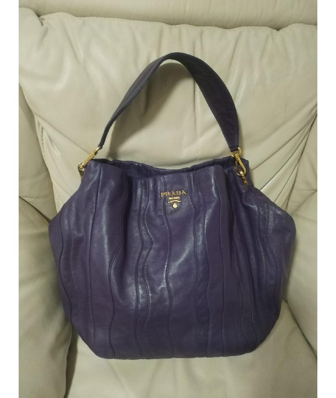 PRADA Фиолетовая кожаная сумка через плечо, фото 9