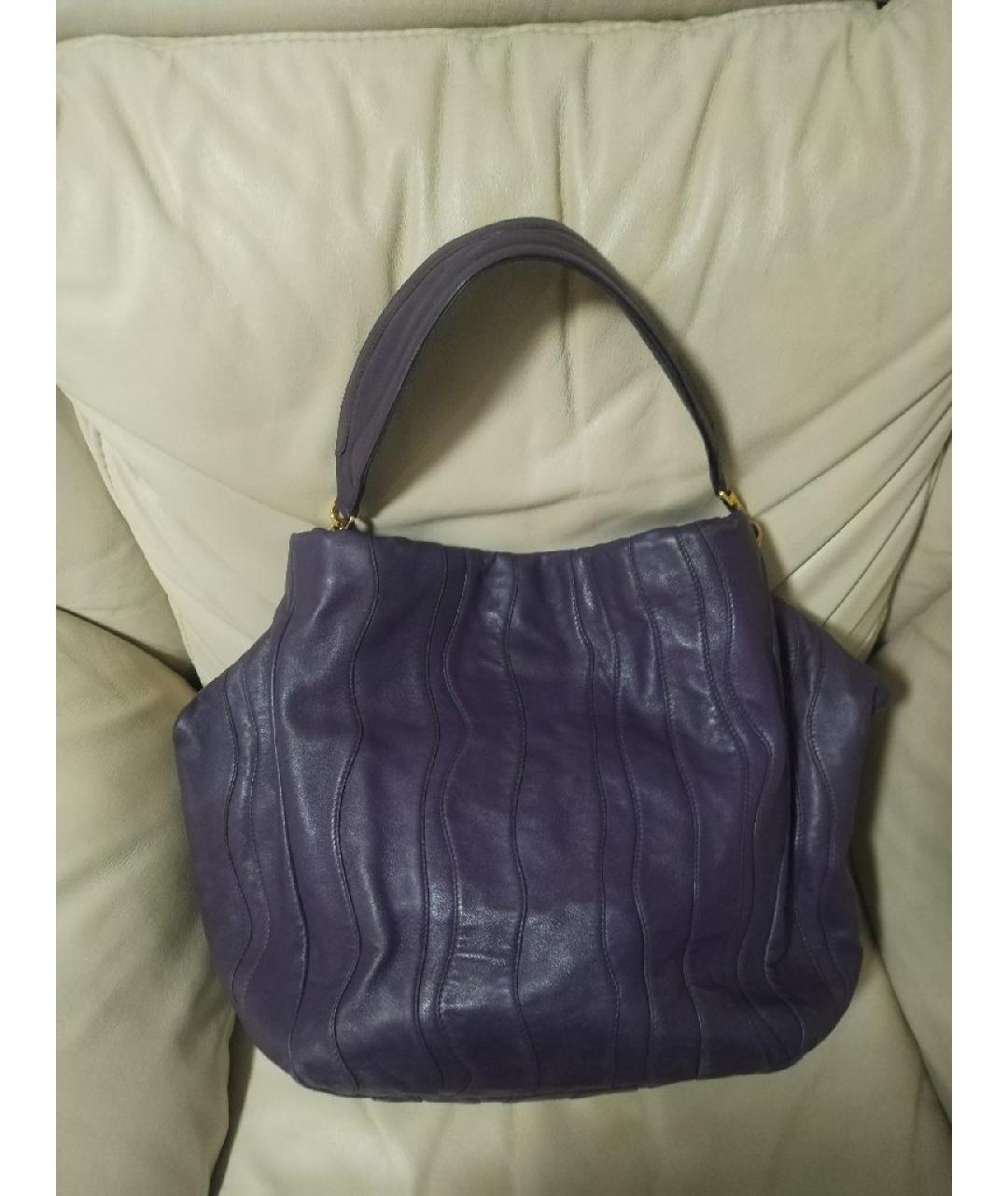 PRADA Фиолетовая кожаная сумка через плечо, фото 2