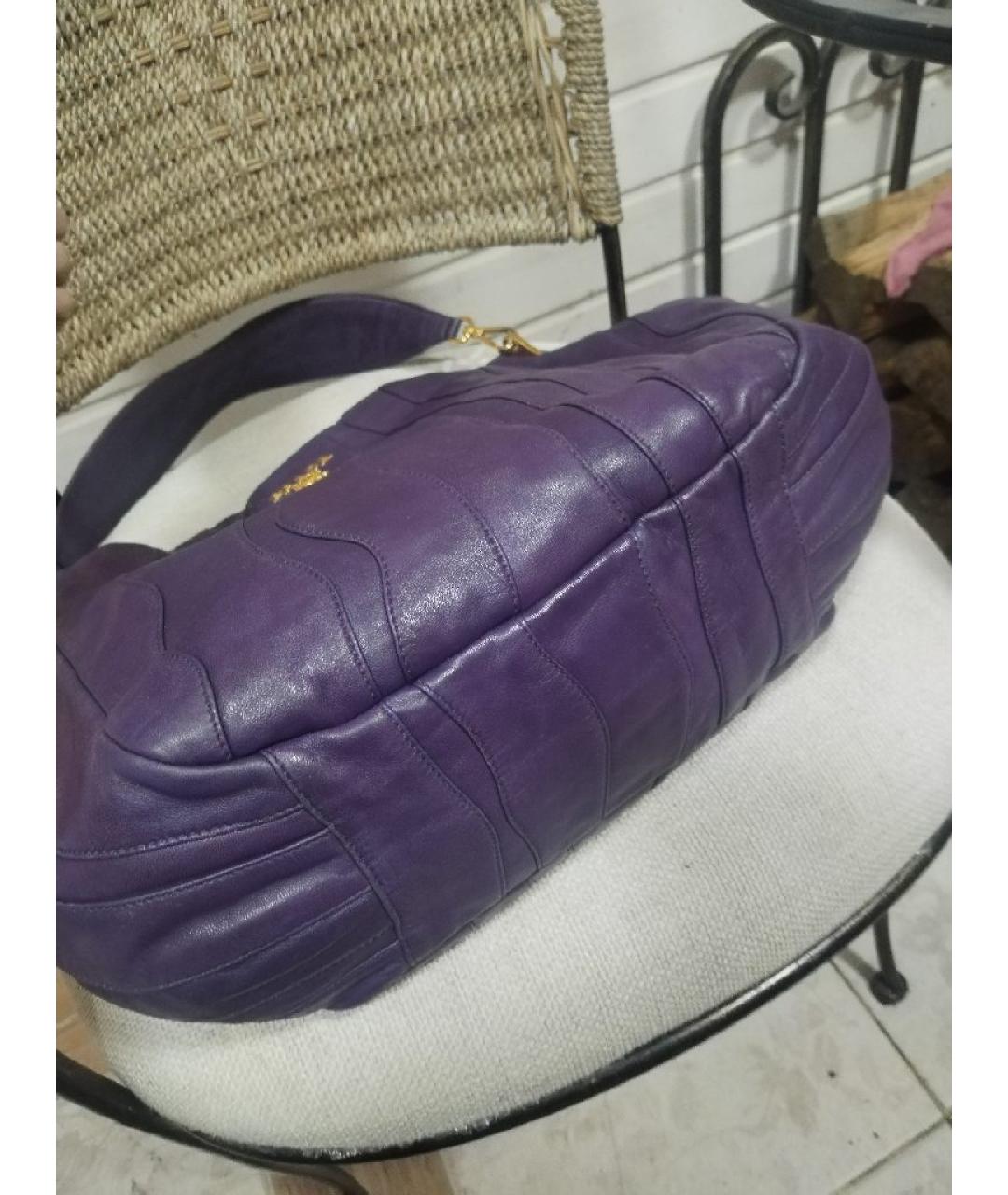 PRADA Фиолетовая кожаная сумка через плечо, фото 6