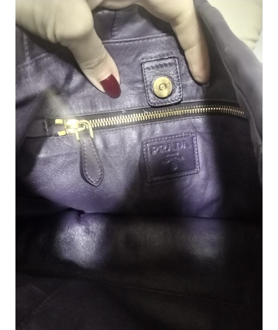 PRADA Фиолетовая кожаная сумка через плечо, фото 8