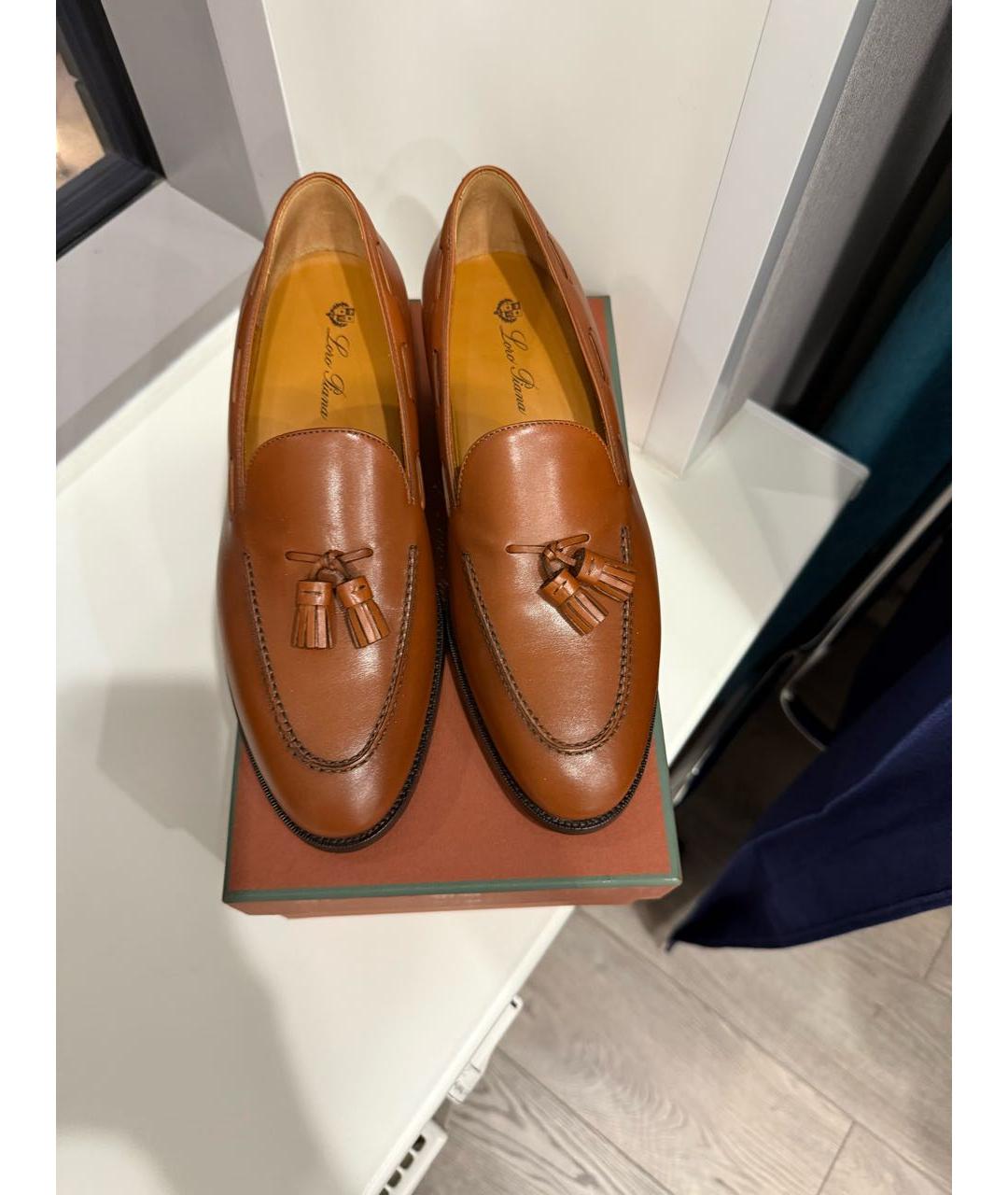 LORO PIANA Коричневые кожаные лоферы, фото 2