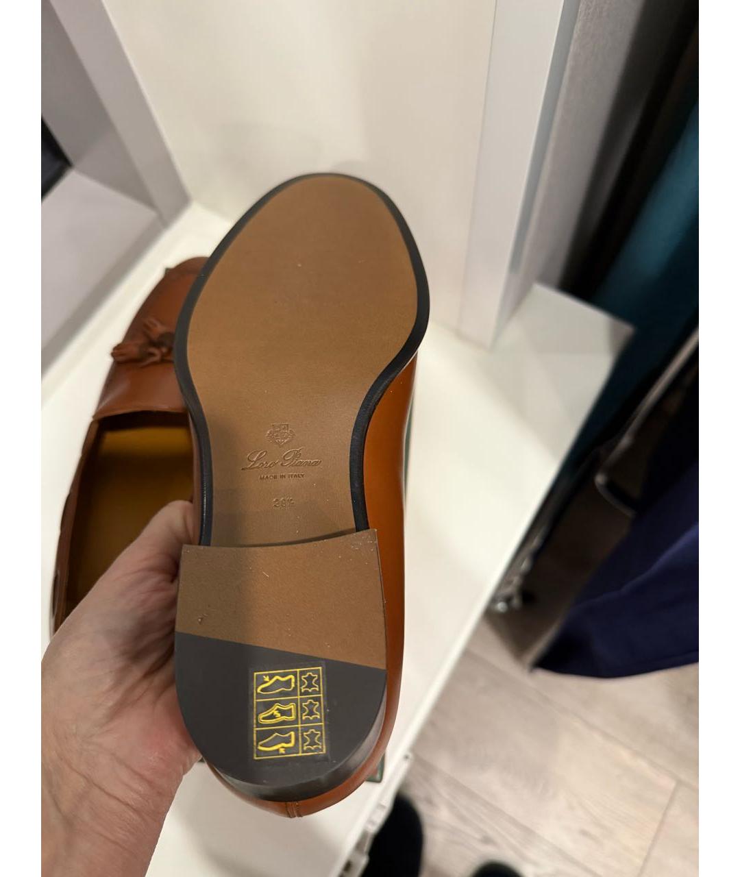 LORO PIANA Коричневые кожаные лоферы, фото 4