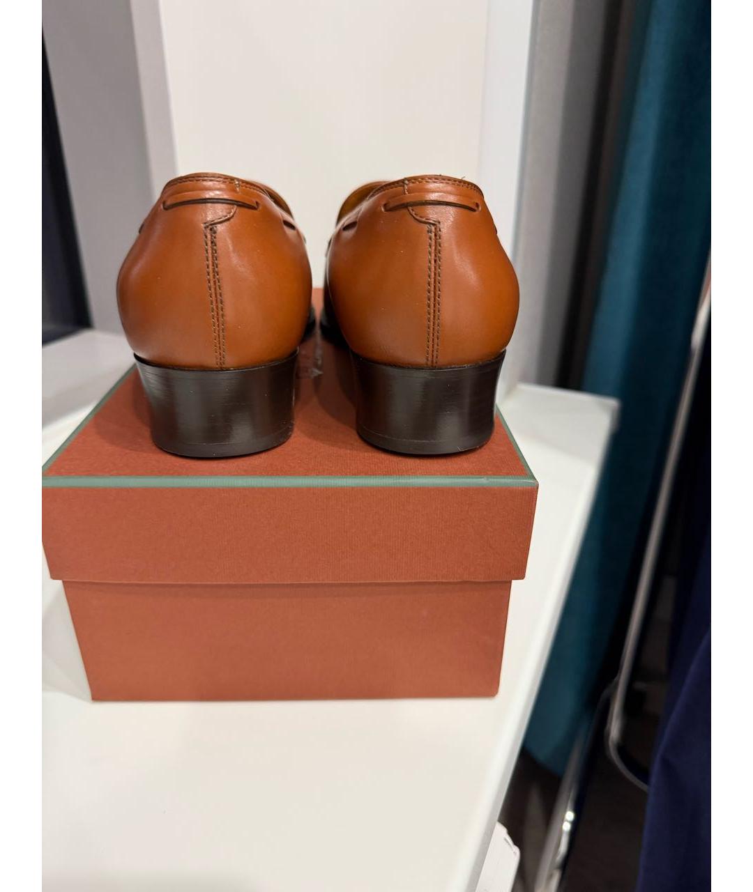 LORO PIANA Коричневые кожаные лоферы, фото 3