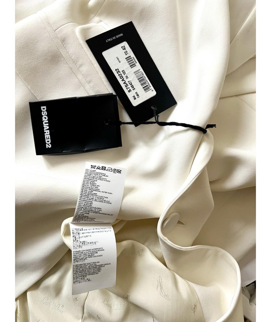 DSQUARED2 Белый вискозный жакет/пиджак, фото 6