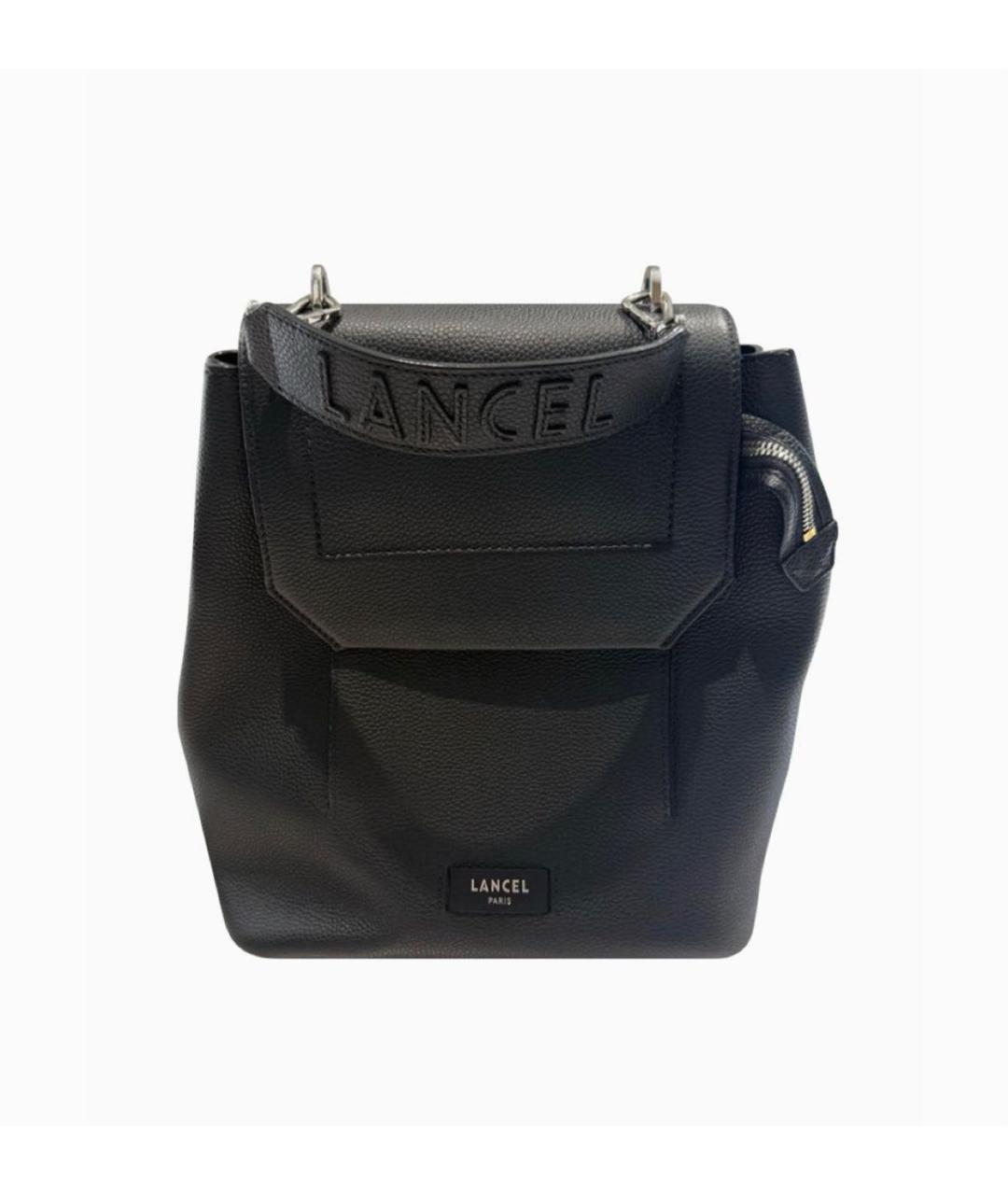 LANCEL Черный кожаный рюкзак, фото 5
