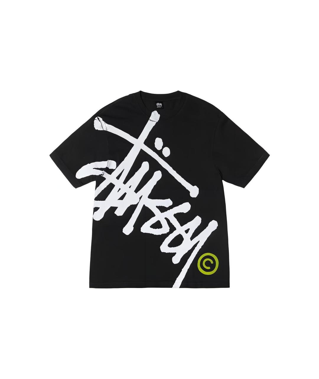 STUSSY Черная хлопковая футболка, фото 1