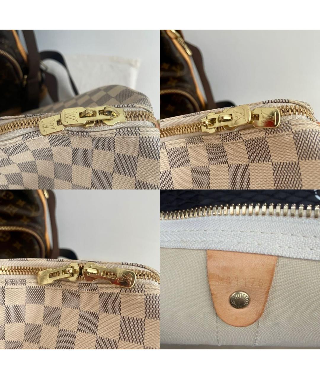 LOUIS VUITTON Белая кожаная дорожная/спортивная сумка, фото 7