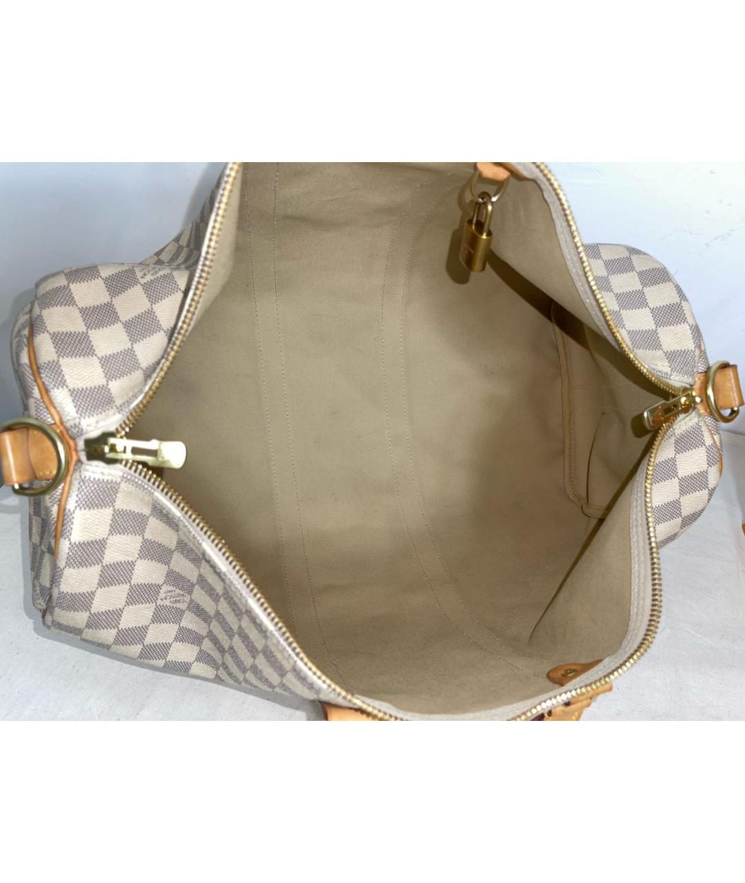 LOUIS VUITTON Белая кожаная дорожная/спортивная сумка, фото 4