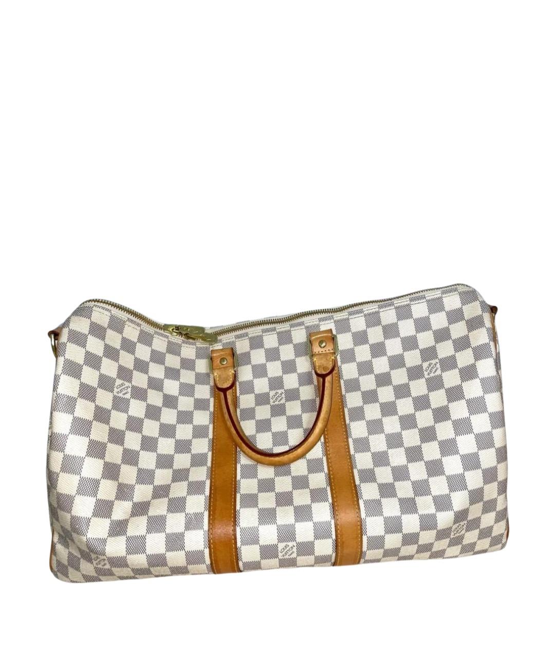 LOUIS VUITTON Белая кожаная дорожная/спортивная сумка, фото 1