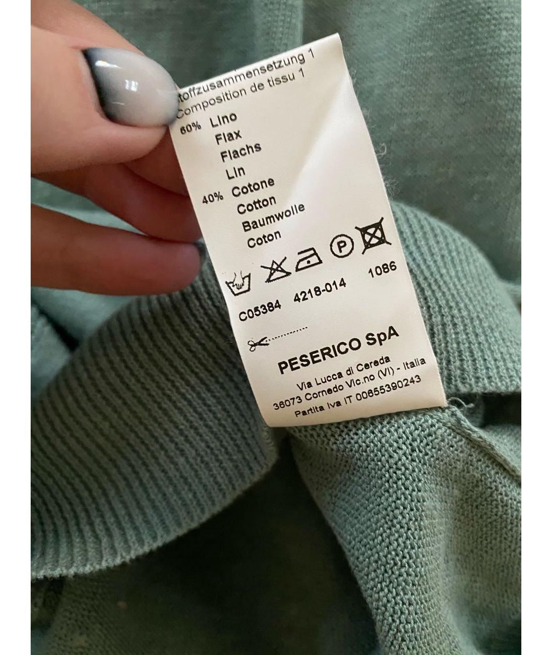 PESERICO Зеленый льняной джемпер / свитер, фото 7