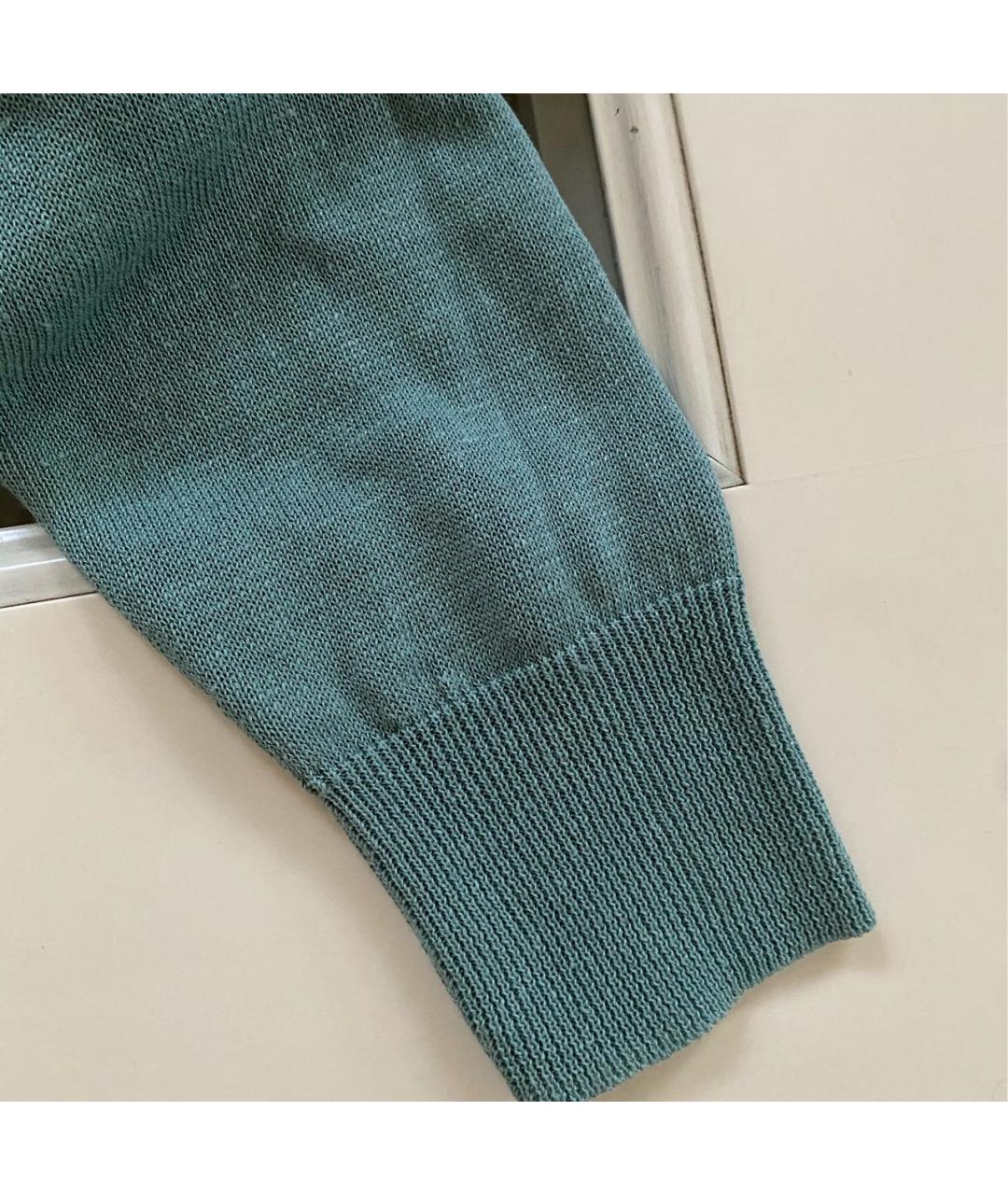 PESERICO Зеленый льняной джемпер / свитер, фото 8