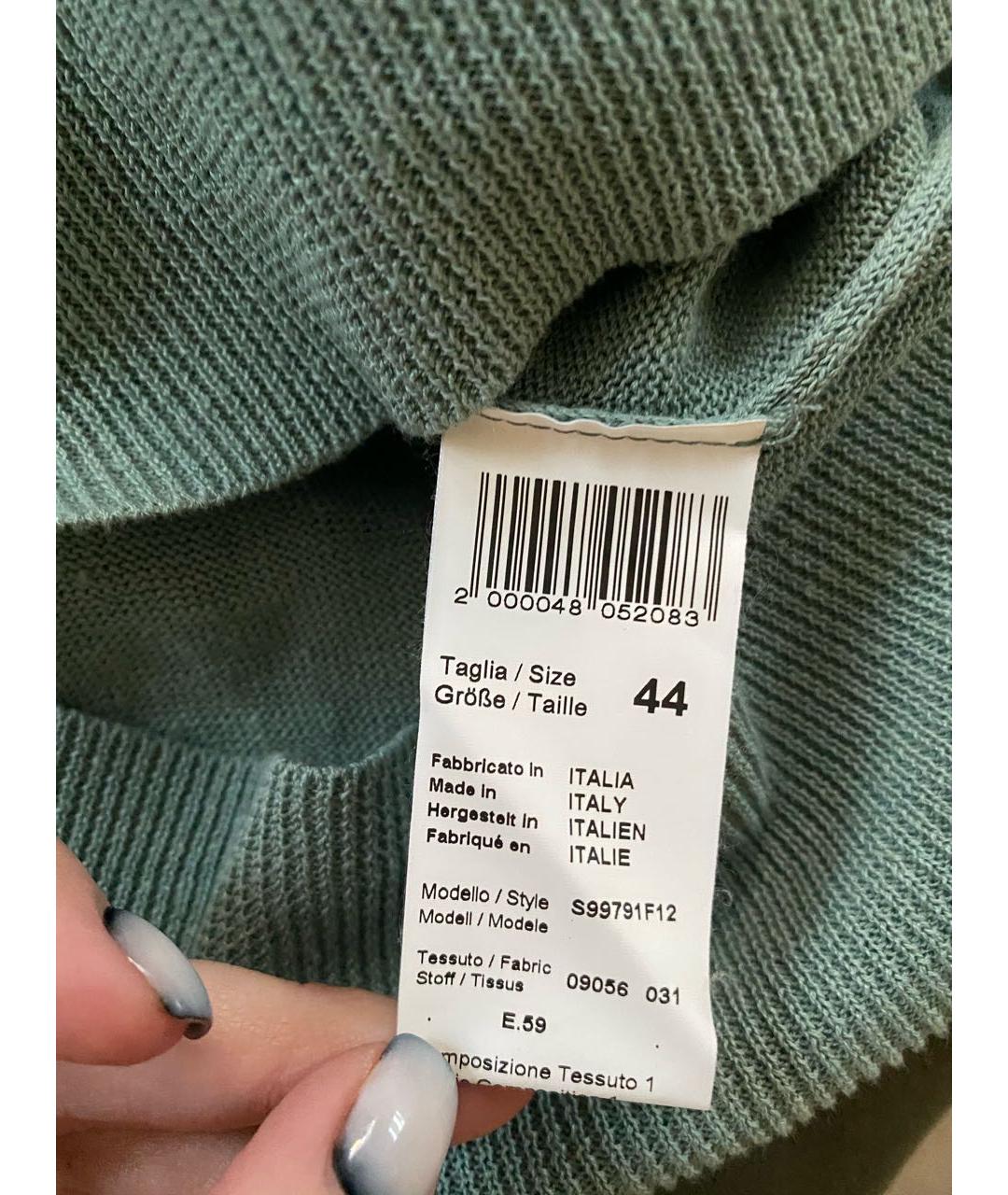 PESERICO Зеленый льняной джемпер / свитер, фото 6