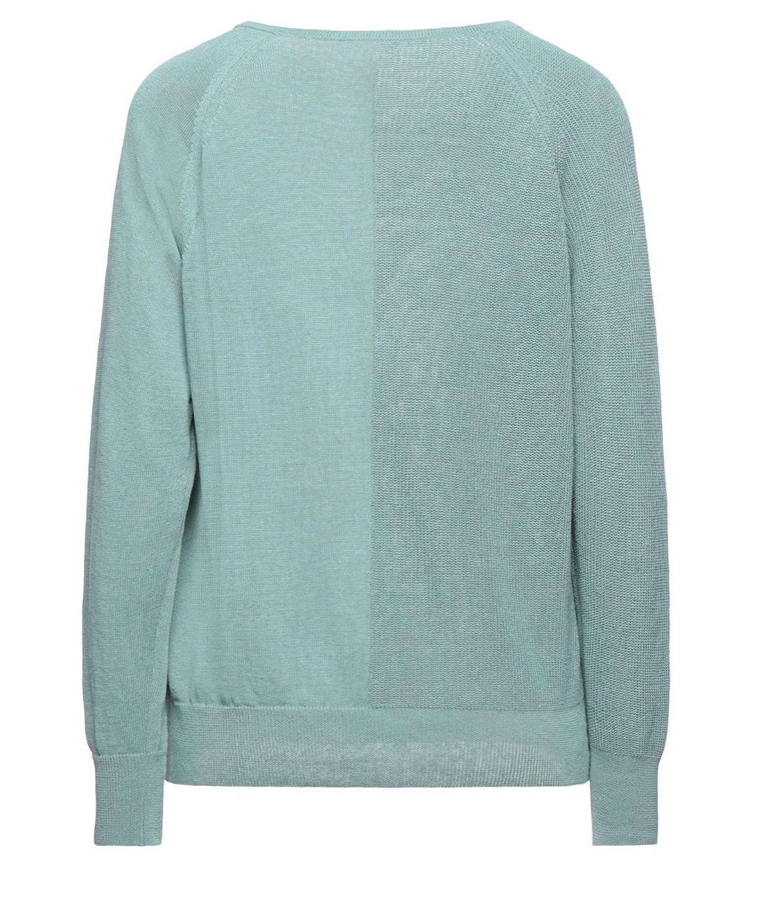 PESERICO Зеленый льняной джемпер / свитер, фото 2