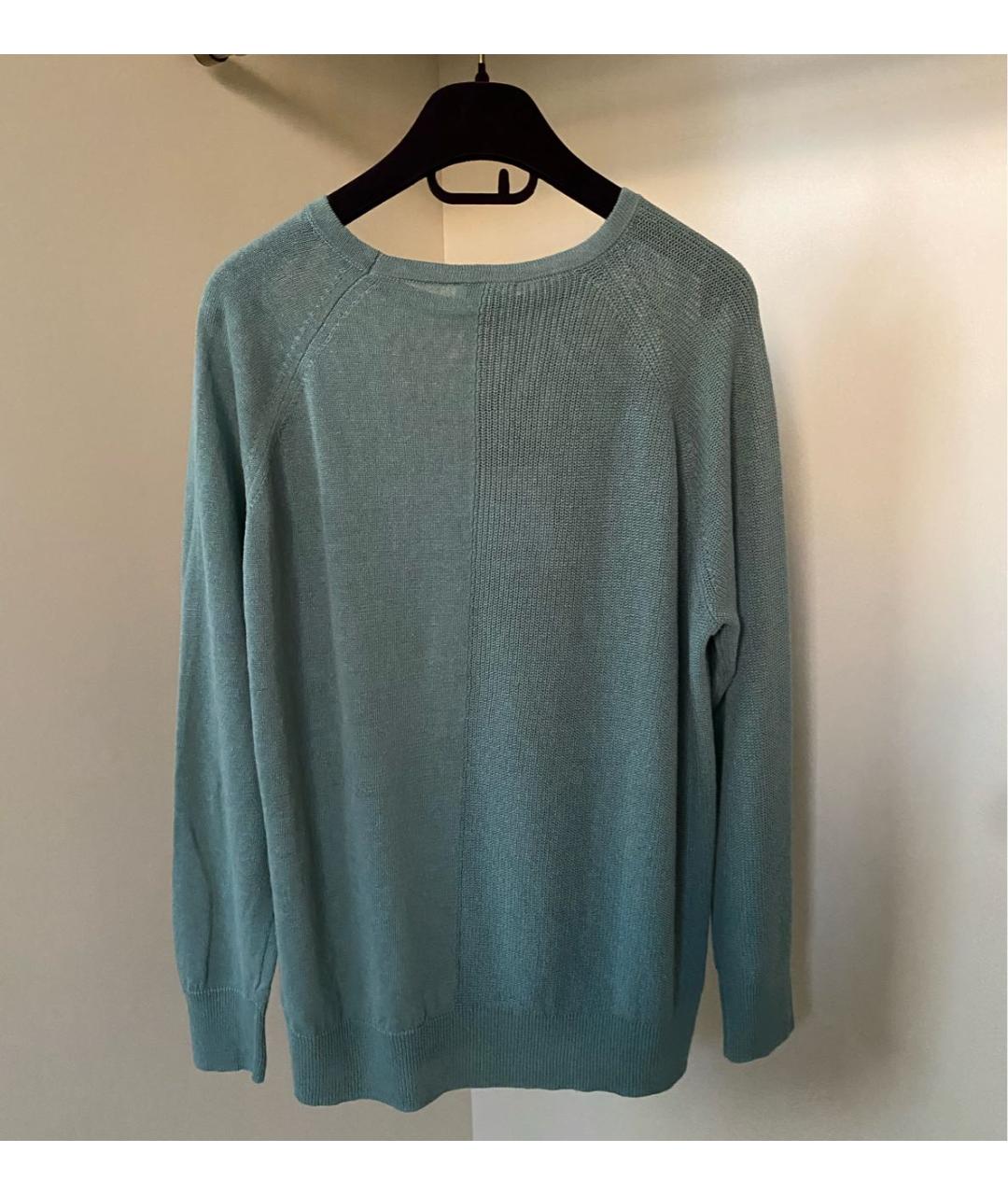 PESERICO Зеленый льняной джемпер / свитер, фото 5