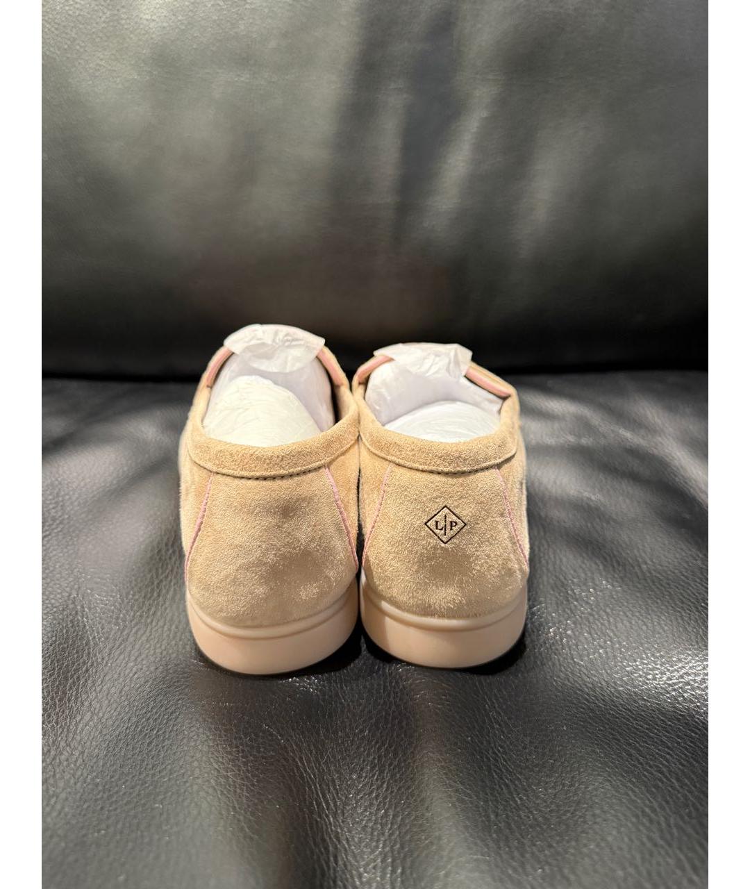 LORO PIANA Бежевые замшевые лоферы, фото 5