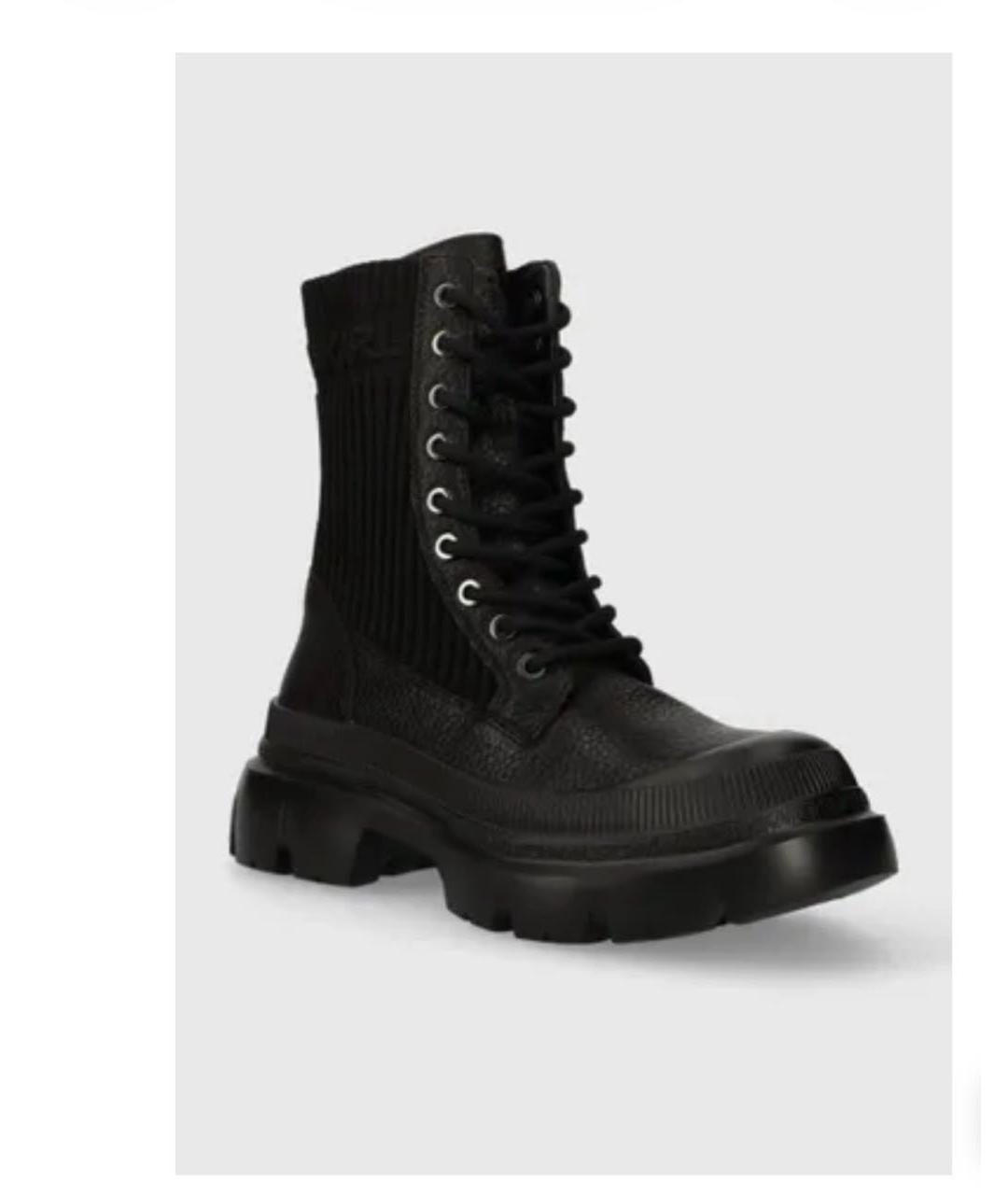 KARL LAGERFELD Черные кожаные ботинки, фото 2