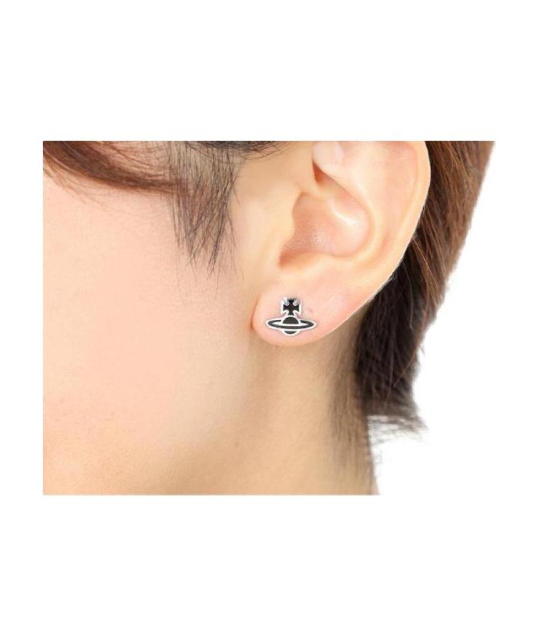 VIVIENNE WESTWOOD Черные латунные серьги, фото 5