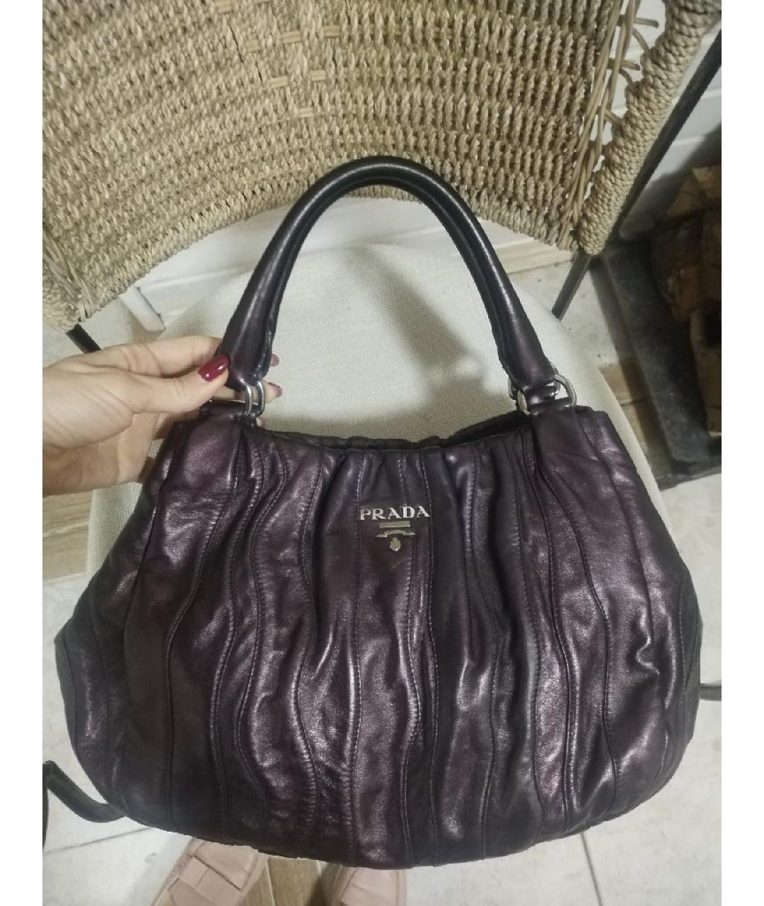 PRADA Фиолетовая кожаная сумка через плечо, фото 10