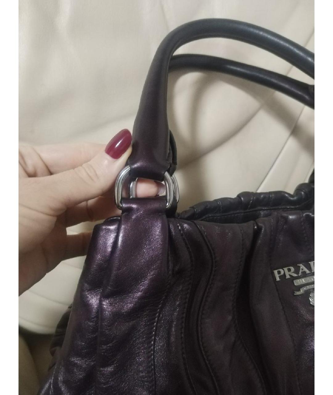 PRADA Фиолетовая кожаная сумка через плечо, фото 7