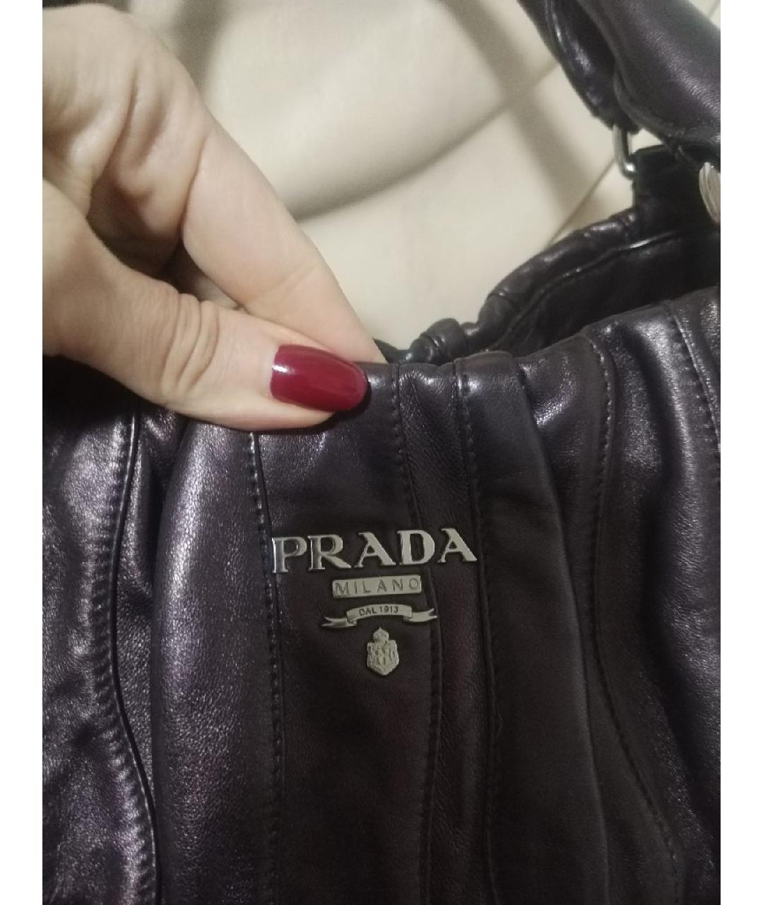 PRADA Фиолетовая кожаная сумка через плечо, фото 4