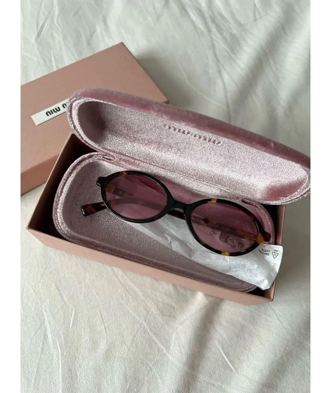 MIU MIU Розовые пластиковые солнцезащитные очки, фото 2