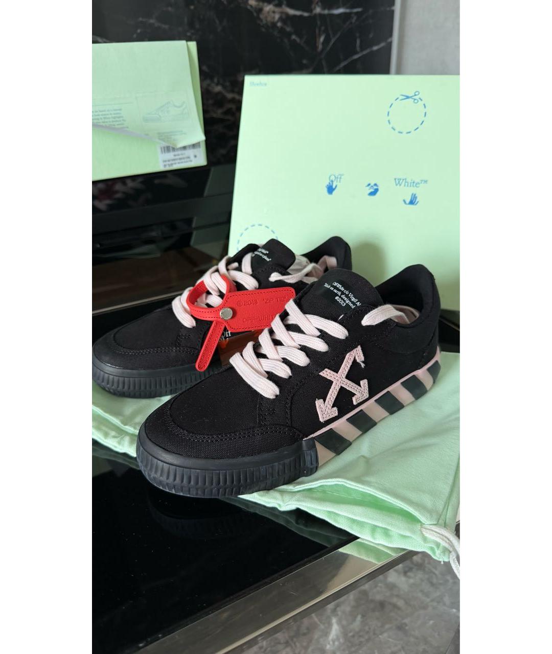 OFF-WHITE Черные текстильные кеды, фото 3