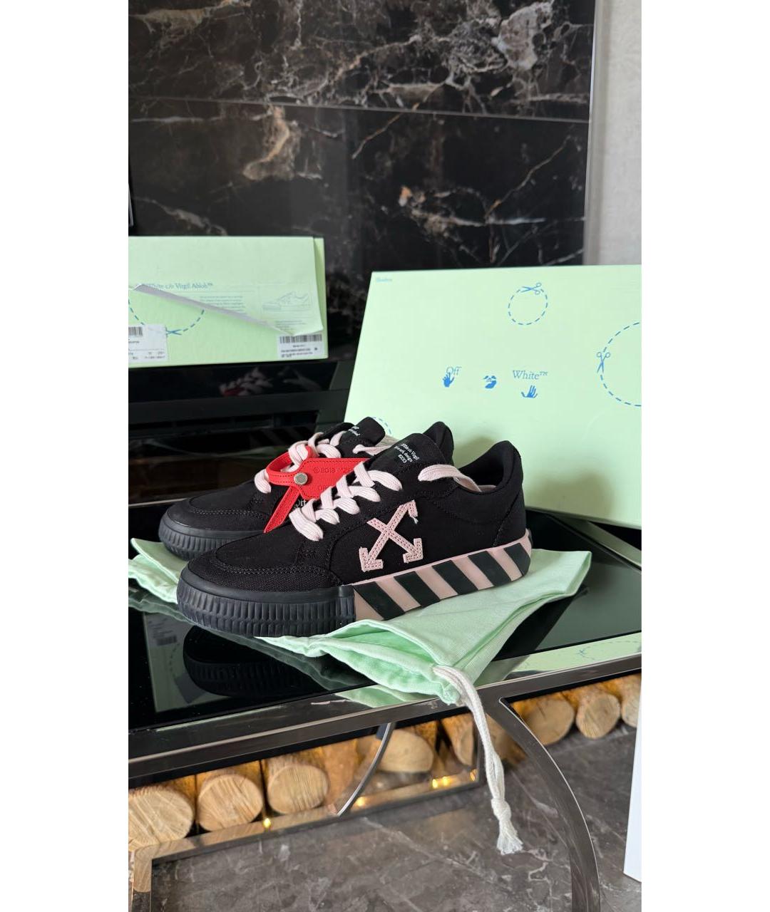 OFF-WHITE Черные текстильные кеды, фото 4