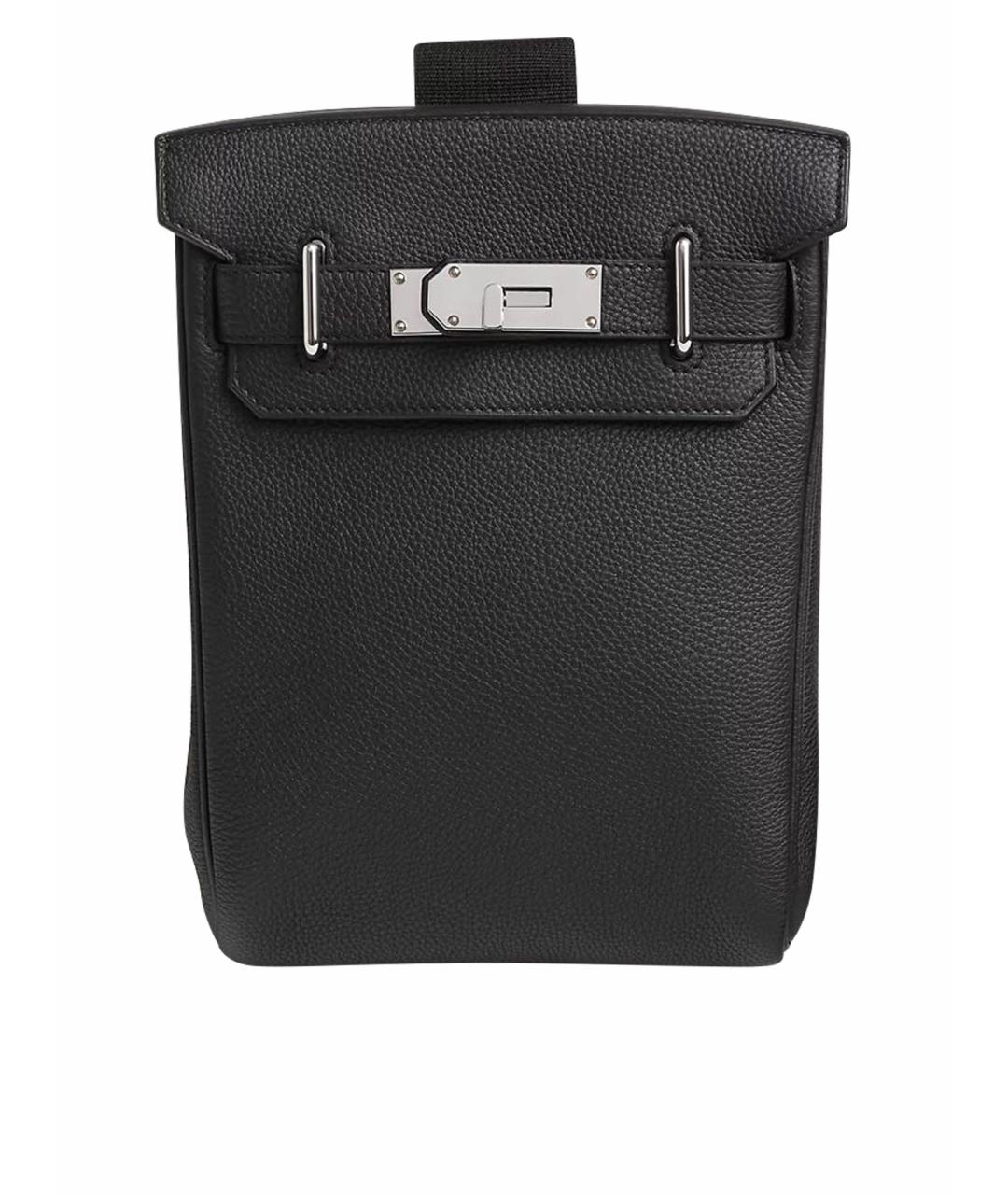 HERMES Черная кожаная сумка на плечо, фото 1