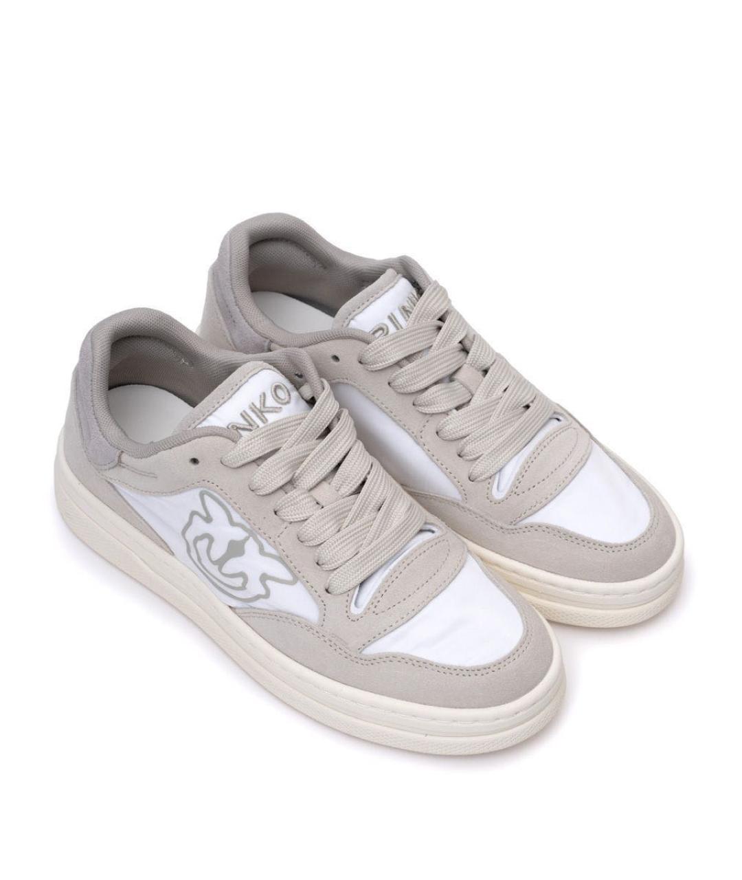 PINKO Бежевые замшевые кеды, фото 3