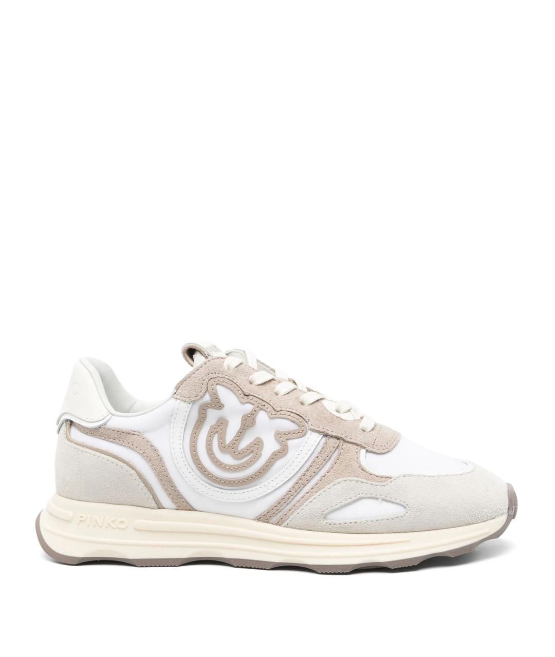 PINKO Бежевые замшевые кроссовки, фото 1